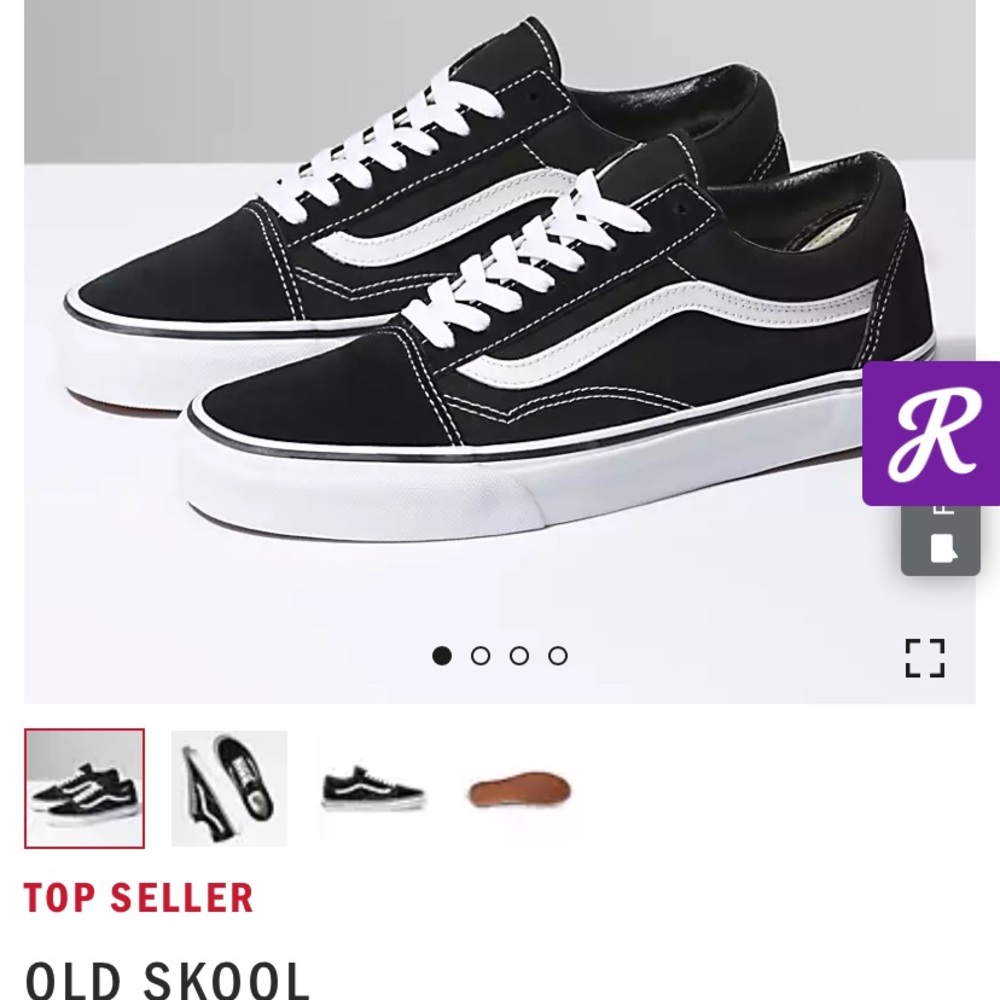 Vans youth size 6 old skool black/white